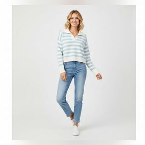 Sincerely Jules Nwot Baby  Blue Polo Stripe  Sweater Xl